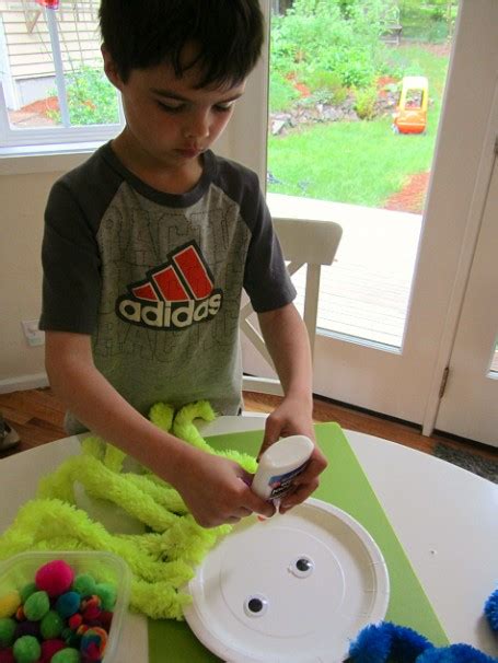 Paper Plate & Pom Pom Octopus Craft - No Time For Flash Cards