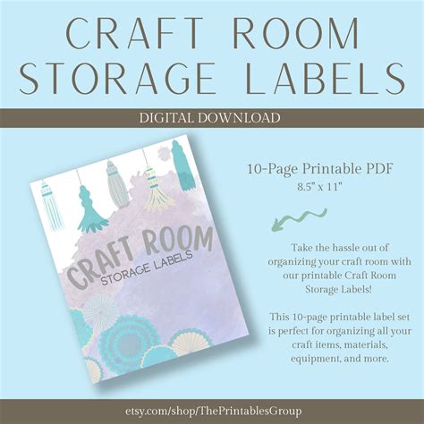 Craft Room Storage Labels Printable, Organization Labels for Craft ...