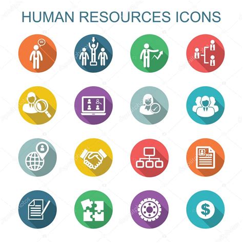 Human Resources Long Shadow Icons Stock Vector By ©tulpahn 58323425