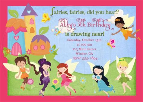 Tinkerbell Fairies Birthday Invitation By Graciegirldesigns77 12 00