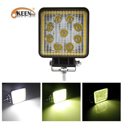 Okeen âmbar branco 4 Polegada led barra de luz carro 4x4 led luzes de