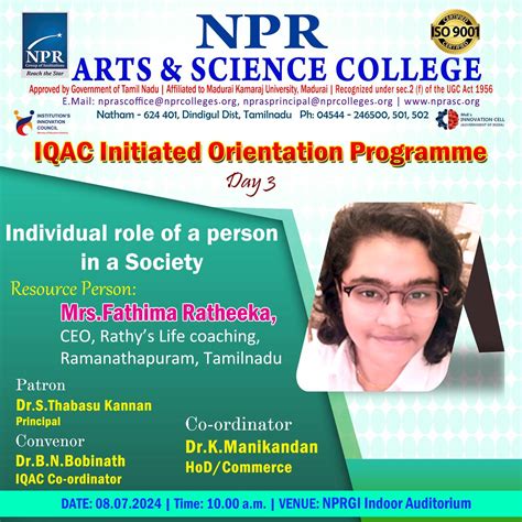 Day - 3 | Orientation Program | Guest Lecture - NPR Arts and Science