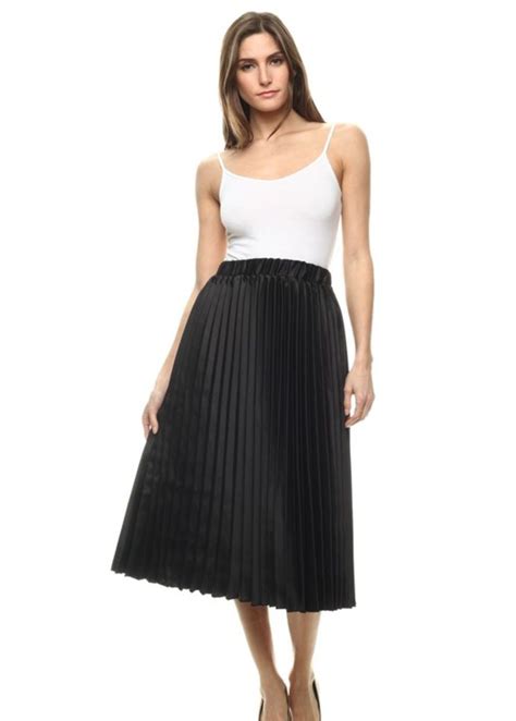 Pleated Midi Satin Skirt Modli Skirts Satin Skirt Pleated