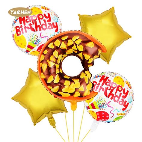 Foil Donut Balloon Set Yc Bk Yachen Party Supplies