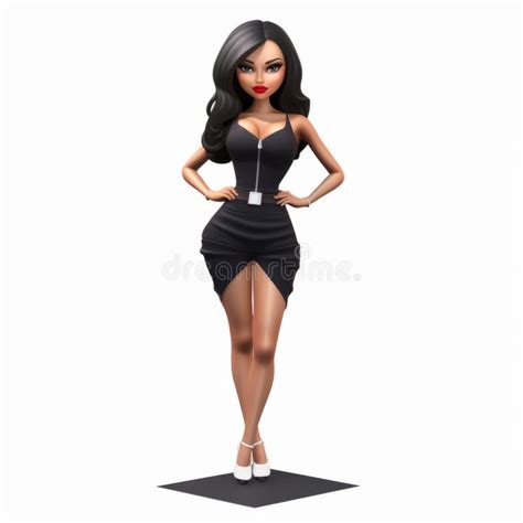 Glamorous Pin Up Style D Brunette Girl Figurine Stock Illustration