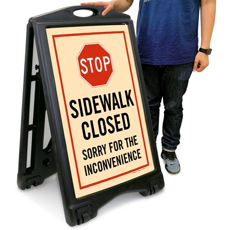 STOP Sidewalk Closed Sorry For Inconvenience A Sign, SKU: K-ROLL-1072