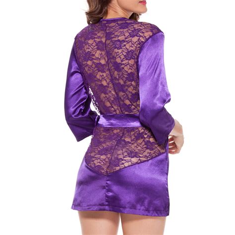 Lot Women Sexy Lingerie Dress G String Underwear Purple Babydoll Nightwear Set Ebay