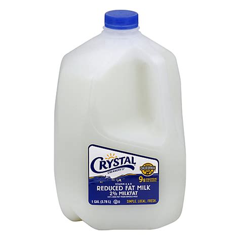 Crystal Creamery Vitamin A D Milkfat Reduced Fat Milk Gal Jug