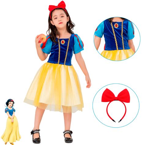 Fantasia Vestido Infantil Branca De Neve Princesa Tiara Escorrega O