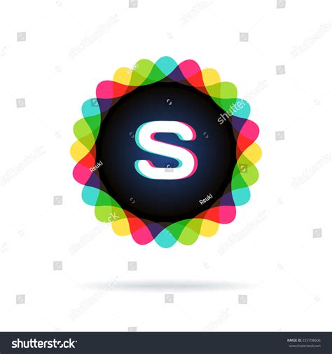 Retro Bright Colors Logotype, Letter S Stock Vector Illustration ...