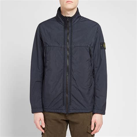 Stone Island Garment Dyed Crinkle Reps NY Piping Jacket Navy END UK