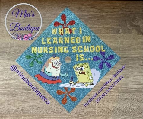 A Blue Graduation Cap With The Words What I Learned In Nursing School Is