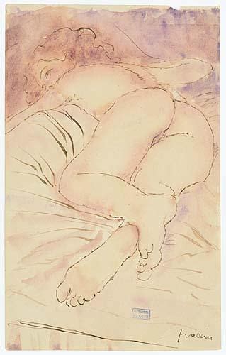 Jules Pascin 2 Works Reclining Nude Reclining Model With Chemise