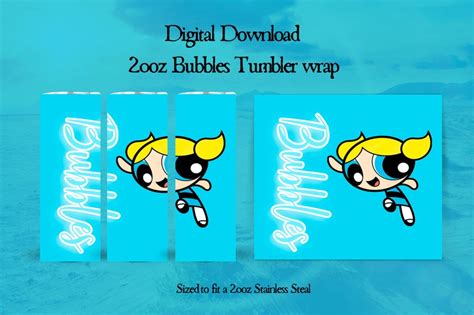 Bubbles Powerpuff Girls Png Digital Bubbles Tumbler Wrap Bubbles Tumbler Wrap Powerpuff Girls