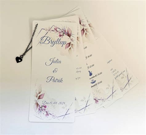 Invitation Til Bryllup Slim Size Lilla Udgave Uden Billeder