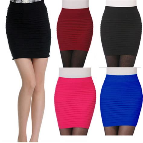 Cheap Fashion Women Sexy Elastic High Waist Package Hip Short Skirt Joom