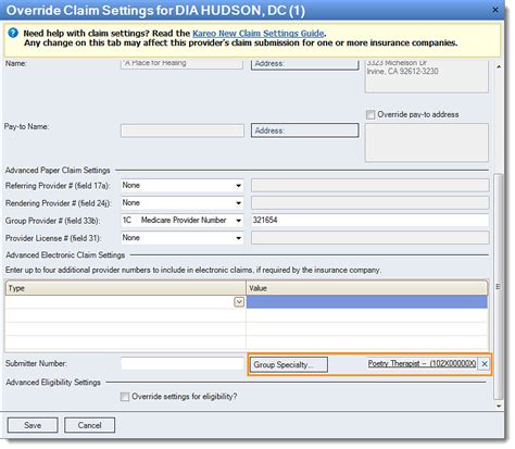 Billing Provider Taxonomy Code Required Tebra Help Center