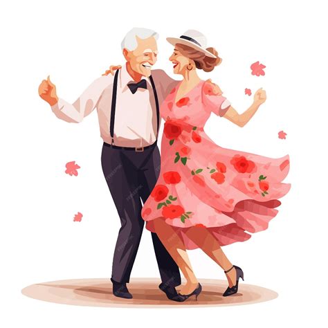 Viejos bailando | Vector Premium