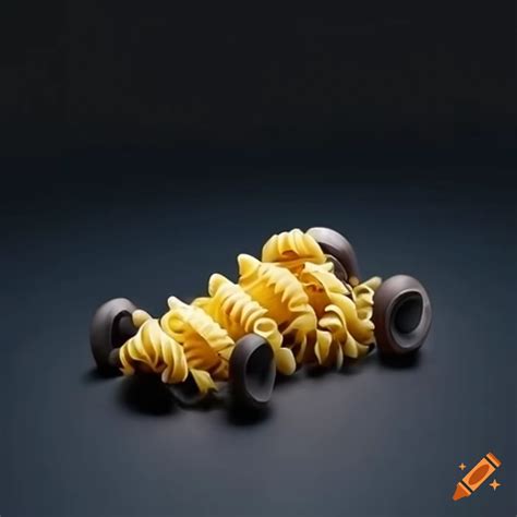 Creative Pasta Sculpture Of An F1 Car On Craiyon