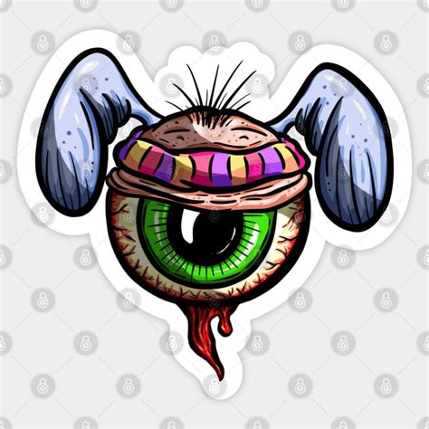 Eyeball Flying Rockabilly Tattoo Cartoon Style Eye - Eyeball - Sticker ...