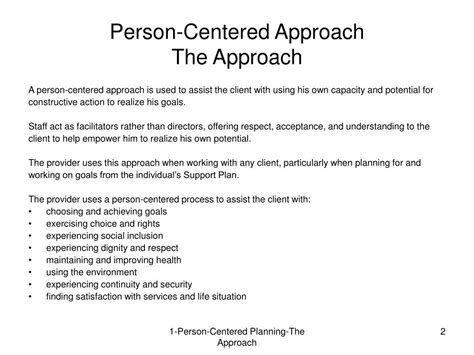 PPT - PERSON-CENTERED PLANNING 1: THE APPROACH PowerPoint Presentation ...