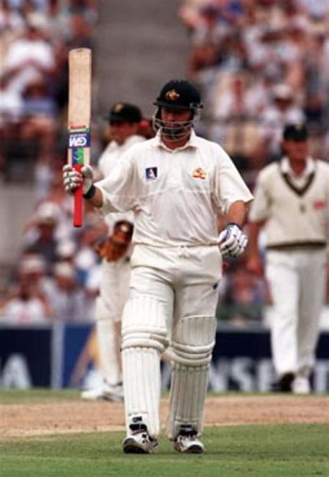 Steve Waugh Raises His Bat 50 In His 100th Test Match