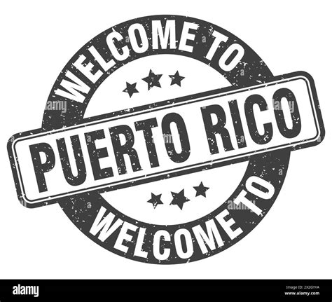 Welcome To Puerto Rico Stamp Puerto Rico Round Sign Isolated On White