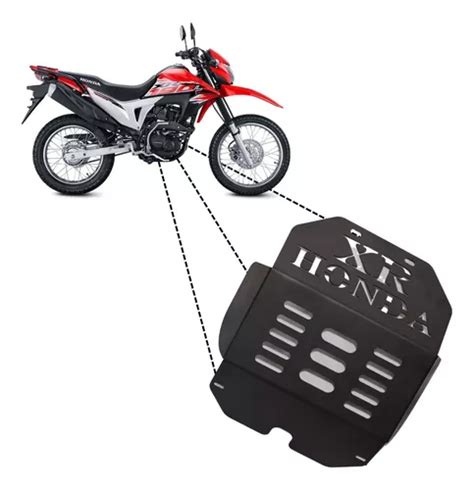 Skid Plate Pechera cubre Cárter Honda Xr 190l Acero Negro Envío gratis