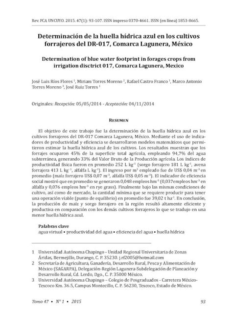 PDF Determinación de la huella hídrica azul en los cultivos