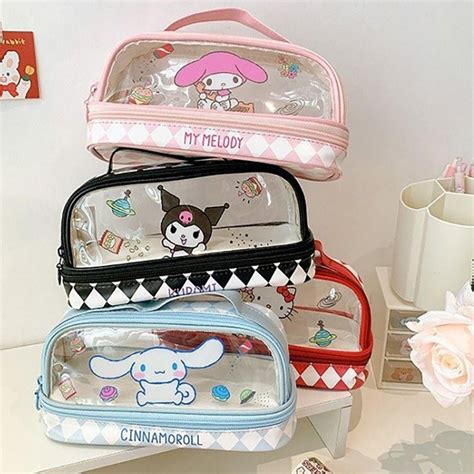 Caixa De Lápis Sanrio De Alta Capacidade Kuromi Melody Cinnamoroll