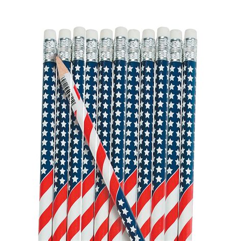 Usa Flag Pencils 2dz Stationery 24 Pieces