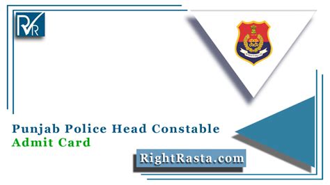 Punjab Police Head Constable Admit Card 2021 Out HC Call Letter