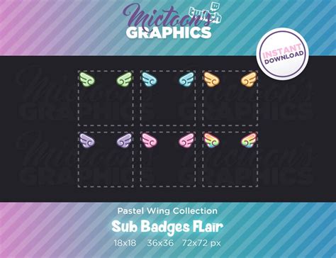 Twitch Sub Badge Flair Wings Streamer Graphics Gamer Etsy Ireland