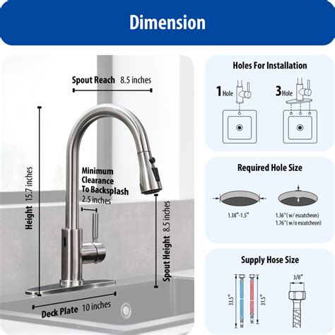 Wewe Touchless Kitchen Faucet With Pull Down Sprayer Single Handle