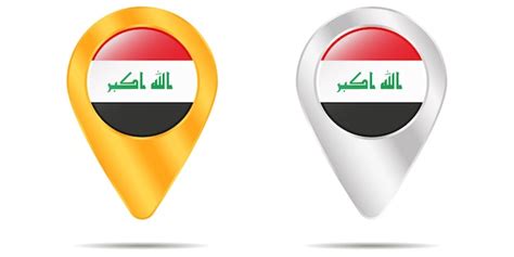 Premium Vector Map Of Pins With Flag Of Iraq On A White Background