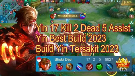 Yin Best Build 2023 17 Kills Build Yin Tersakit 2023 Item Emblem