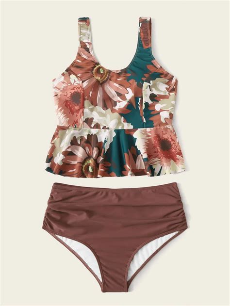 Floral Print Ruffle High Waisted Bikini Swimsuit Artofit