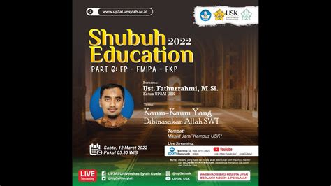 Shubuh Education 6 Kaum Kaum Yang Dibinasakan Allah SWT Ust