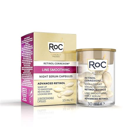 Roc Retinol Correxion Line Smoothing Night Serum Capsules Jar Normal