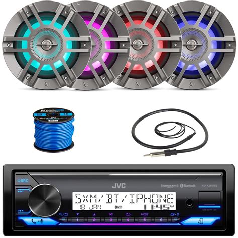 JVC KD X38MBS Single DIN Marine MotorSports Bluetooth USB AUX LED AM FM