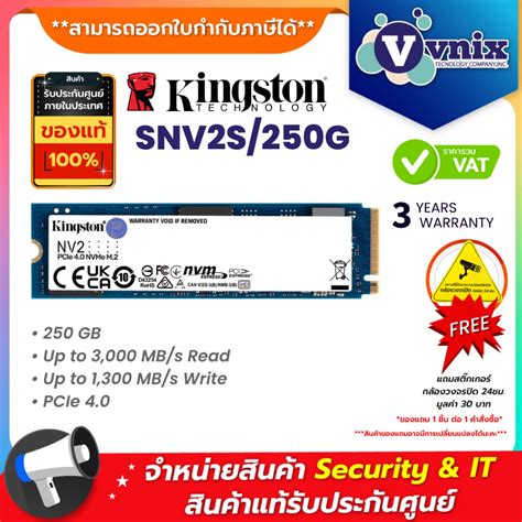 KINGSTON SNV2S/250G 250 GB SSD (เอสเอสดี) KINGSTON NV2 - PCIe 4/NVMe M ...