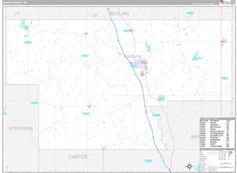 Garvin County, OK Zip Code Map - Premium