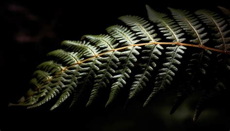 Fractal Fern Frond Spirals In Tropical Rainforest Generated By Ai