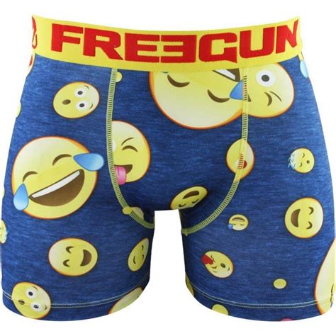 Freegun Boxer Homme Microfibre Vie Bleu Jaune Premium