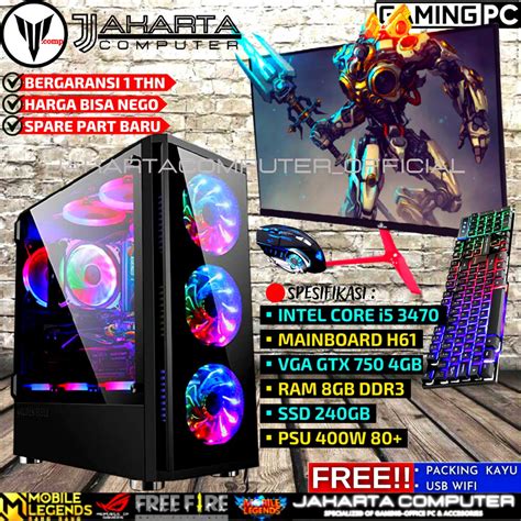 Jual Pc Gaming Fullset CORE I5 VGA GTX 750 4GB RAM 8GB SSD 240GB