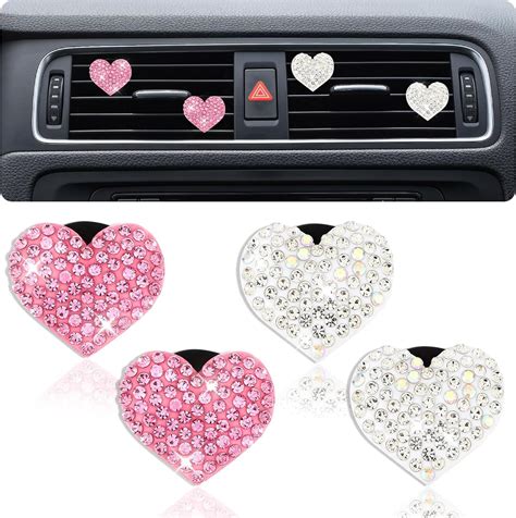 Ouligay 4Pcs Car Air Vent Clip Charms Bling Car Air Freshener Air