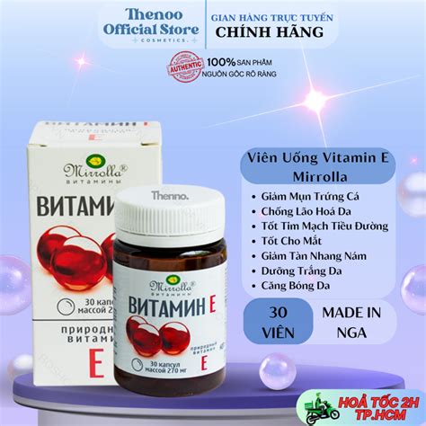 Viên Uống Bổ Sung Vitamin E Đỏ Đẹp Da Ngừa Lão Hóa 270mg Mirrolla Nga Hộp 30 Viên Shopee Việt Nam