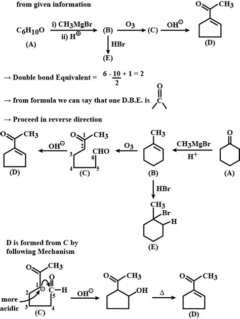 An Organic Compound A C H O On Reaction With Ch Mgbr Followed By