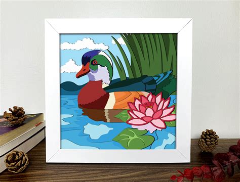 Mallard Shadow Box 3D Svg Mallard Svg Graphic By Alleylightbox