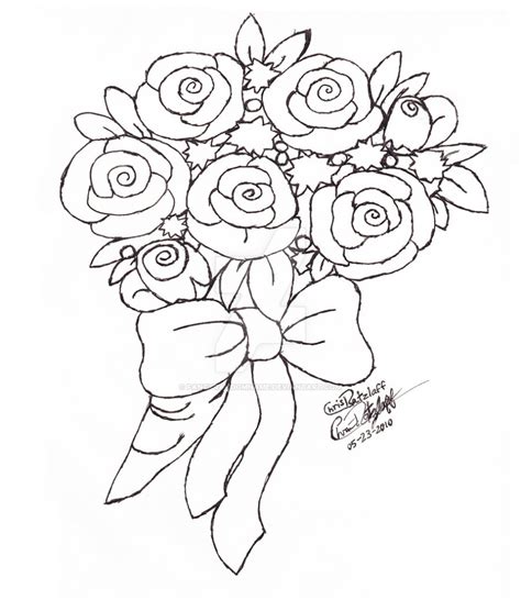 Rose Bouquet Drawing at GetDrawings | Free download